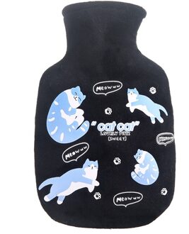 Veilig Verdikking Leuke Pluche Warm Water Zak Dikke Pluis Winter Warmer Hand Fles Warmer Hand Warming Rubber Zak zwart