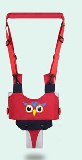 Veiligheid Baby Wandelen Harness, Baby Lopen Riem Baby Wandelen Wings Stijl Embroidered owl donker rood