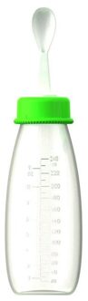 Veiligheid Siliconen Baby Fles Met Lepel Voedingssupplement Rijstgraangewas Flessen Squeeze Lepel Melk Zuigfles Cup 240Ml