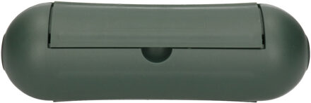 Veiligheid stekkersafe - groen - 21 x 7 x 7 cm - polypropyleen - stekker beschermdoos