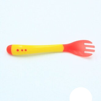 Veiligheid Temperatuur Sensing Lepel Babyvoeding vork kids Kinderen Voedsel Gebruiksvoorwerpen Siliconen lepels Voor Baby Care servies geel vork