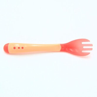 Veiligheid Temperatuur Sensing Lepel Babyvoeding vork kids Kinderen Voedsel Gebruiksvoorwerpen Siliconen lepels Voor Baby Care servies roze vork