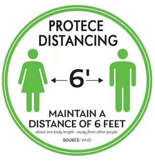 Veiligheid Vloer Teken Houden 6 Voeten Weg Veilige Afstand Protece Distantiëren Floor Decal Quotes Woorden Sticker 03