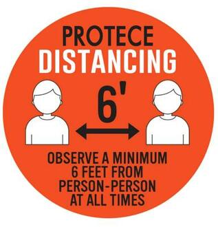 Veiligheid Vloer Teken Houden 6 Voeten Weg Veilige Afstand Protece Distantiëren Floor Decal Quotes Woorden Sticker 04