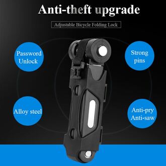 Veiligheid Vouwfiets Slot Professionele Anti-Diefstal Legering Staal Fietsslot Wachtwoord Toetsen Mountainbike Slot Vouwen Sluizen