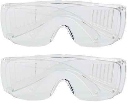 Veiligheidsbril/vuurwerkbril - 2x - kunststof - transparant - beschermbril voor volwassenen