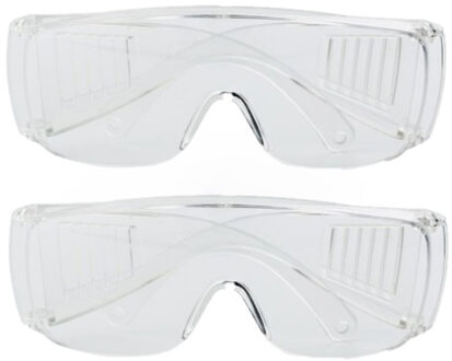 Veiligheidsbril/vuurwerkbril - Set van 2x stuks - kunststof - transparant - beschermbril voor volwas