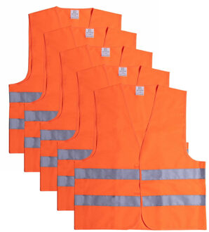 Veiligheidshesje - 25x - met Reflectie - Veiligheidsvest - Reflectievest - Veiligheidshesje - Oranje One size