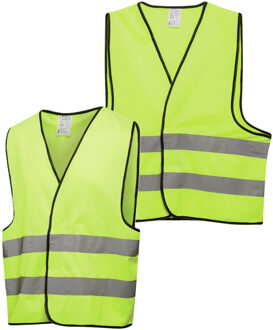 Veiligheidshesje - 2x - met Reflectie - Veiligheidsvest - Reflectievest - Veiligheidshesje - Geel - One size