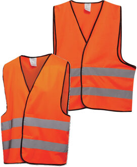 Veiligheidshesje - 2x - met Reflectie - Veiligheidsvest - Reflectievest - Veiligheidshesje - Oranje One size