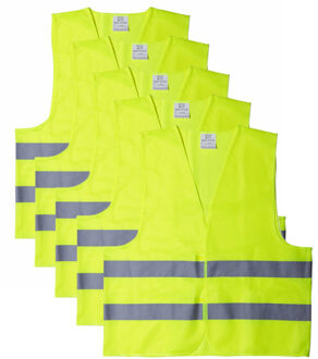 Veiligheidshesje - 5x - met Reflectie - Veiligheidsvest - Reflectievest - Veiligheidshesje - G One size