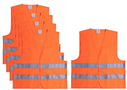 Veiligheidshesje - 5x - met Reflectie - Veiligheidsvest - Reflectievest - Veiligheidshesje One size