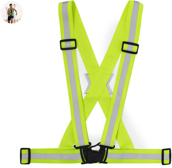 Veiligheidshesje - met reflectie - Geel - X-vormig?- Veiligheidsvest - hardlopen One size