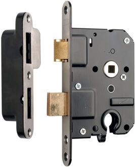 Veiligheidsslot 1279/17 Rechts - Hartafstand 55mm - Doornmaat 50mm - RVS voorplaat - SKG* - Met veiligheidssluitkom - Met sluitplaat - Met bevestigingsmateriaal