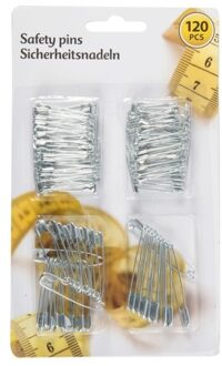 Veiligheidsspelden in diverse formaten - 120-delig - Naaigerei Zilver