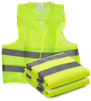 Veiligheidsvest - 2x - fluorescerend geel - volwassenen - reflecterende hesjes - One size