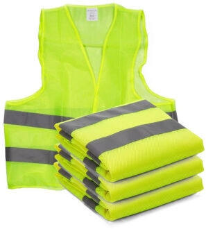 Veiligheidsvest - 3x - fluorescerend geel - volwassenen - reflecterende hesjes - One size