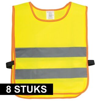 Veiligheidsvest fluorescerend geel - 8x - kinderen - Reflecterende veiligheidsvesten - one size