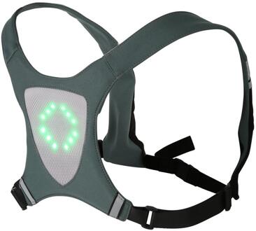 Veiligheidswaarschuwing Vest Draadloze Afstandsbediening Led Light-Emitting Vest Verlichte Bag Fietsen Vest Rijden Vest Grijs