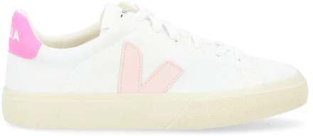 Veja Canvas Sneaker in wit en roze Veja , White , Dames - 41 EU