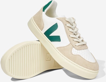 Veja Kinderen Chromenvrij Leren Kleine V-10 Veterschoenen in Wit - maat EU 39/ UK 6