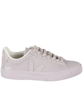 Veja Paarse Leren Campo Sneakers Vetersluiting Veja , White , Dames - 36 EU