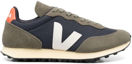 Veja Rio Branco sneaker met suède details Khaki - 42