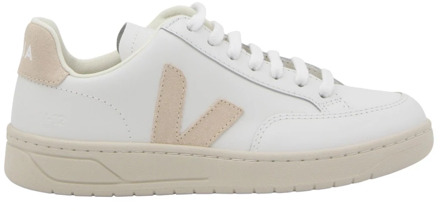 Veja V-12 sneaker van leer met suède details Beige - 36