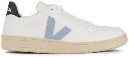 Veja Witte en Blauwe Vegan Leren Sneaker V-10 CWL Veja , White , Heren - 36 EU
