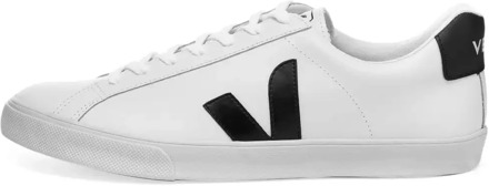 Veja Witte en zwarte leren sneakers Veja , White , Heren - 46 Eu,45 Eu,44 EU