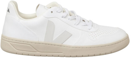 Veja Witte Leren Casual Sneakers V-10 Veja , White , Heren - 43 EU