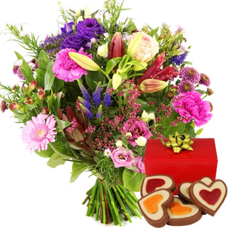 Veld geplukt + hartjes chocolade