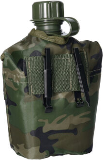 Veldfles PVC met camouflage hoes - 1 liter - leger - veld flacon Multi