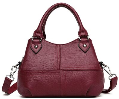 Vele Pocket Retro Crossbody Schoudertas Voor Vrouwen Winter Handtas Vrouwelijke Zachte Gewassen Lederen Portemonnees En Handtassen Tassen Sac Een belangrijkste Rood