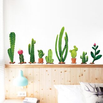 Vele Soorten Cactus Muurstickers Woonkamer Slaapkamer Achtergrond Home Decoratie Muurschildering Groene Planten Decals Muur Decor Behang