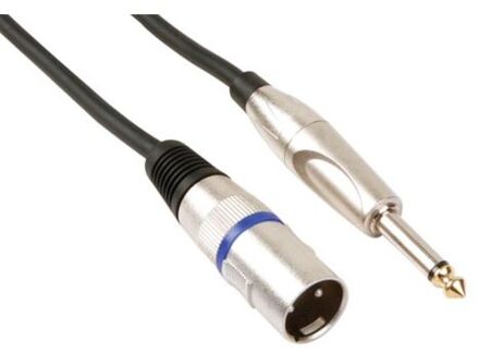 Velleman XLR-kabel 3-pin mannelijk/jack 6 meter rubber zwart