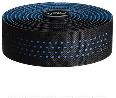 Velo-Carbon Fiber Fietsstuur Tape, Mountainbike Grips, Stopper Stuurlint + 1 Bar, mountain Riem zwart blauw paar