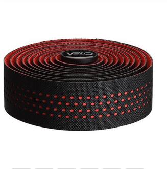 Velo-Carbon Fiber Fietsstuur Tape, Mountainbike Grips, Stopper Stuurlint + 1 Bar, mountain Riem zwart en rood paar