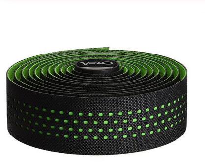 Velo-Carbon Fiber Fietsstuur Tape, Mountainbike Grips, Stopper Stuurlint + 1 Bar, mountain Riem zwart groen paar