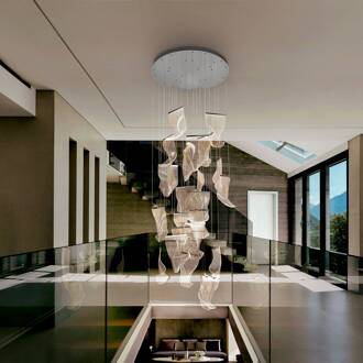 Velos LED hanglamp, chroom, 24-lichts. metaal, kunststof transparant, chroom