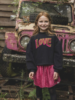 Velours rokje pink rose voor meisjes in de kleur - maat 104 Roze