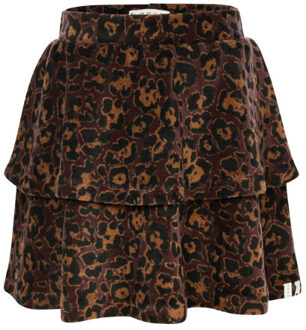 Velours rokje velvet leopard voor meisjes in de kleur Bruin - 92
