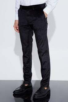 Velours Skinny Fit Pantalons, Black - 28R
