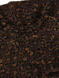 Velours wijd jurkje velvet leopard voor meisjes in de kleur Bruin - 134