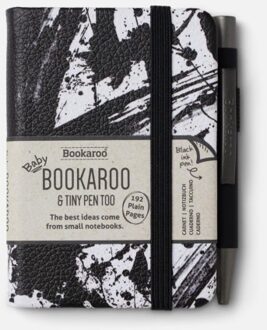 Veltman Distributie Stationery Bookaroo A7 Notebook & Pen - Black & White - Splatter