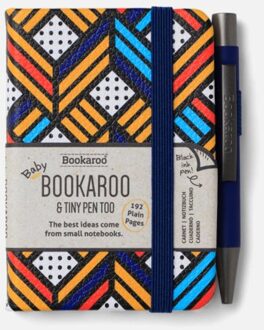 Veltman Distributie Stationery Bookaroo A7 Notebook & Pen - Navy & Yellow - Geo