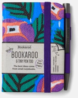 Veltman Distributie Stationery Bookaroo A7 Notebook & Pen - Purple & Turq - Floral