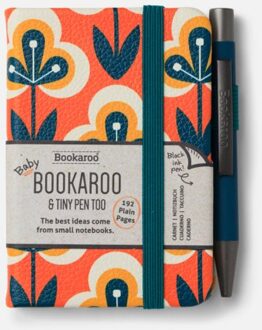 Veltman Distributie Stationery Bookaroo A7 Notebook & Pen - Teal & Orange - Retro