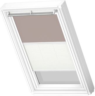 VELUX Manueel Duo Verduisterend Dakraam Rolgordijn White Line Dfd Ck02 4580swl Licht Taupe - Wit