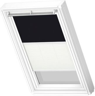 VELUX Manueel Duo Verduisterend Dakraam Rolgordijn White Line Dfd M06 3009swl Zwart - Wit